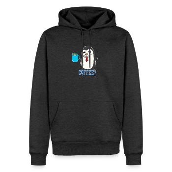 manchot - Sweat à capuche Premium bio Homme - anthracite chiné - Devant - Thijin (182cm)