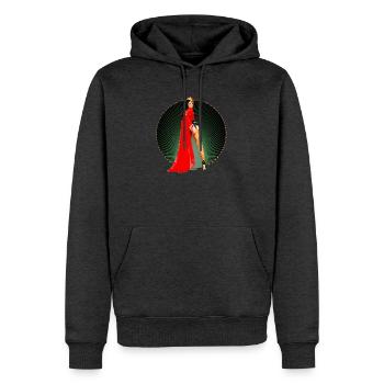 Pinup - Vintage Retro Burlesque Königin 50s Kunst - Männer Premium Bio Hoodie - Anthrazit meliert - Vorne - Thijin (182cm)