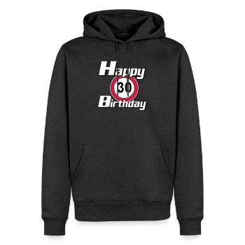 30.Geburtstag , Happy Birthday 30 (25) - Männer Premium Bio Hoodie - Anthrazit meliert - Vorne - Thijin (182cm)