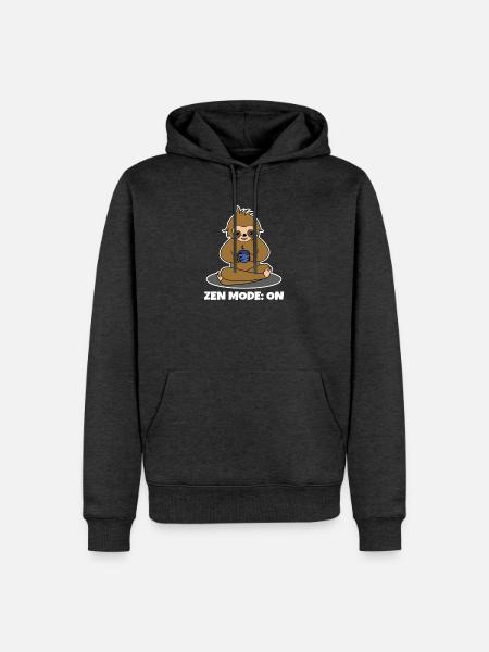 Kaffeetrinker Faultier Kaffeetasse Kaffee Spruch - Männer Premium Bio Hoodie - Anthrazit meliert