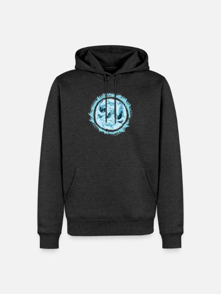 Stürmischer Wasserwirbel Design - Männer Premium Bio Hoodie - Anthrazit meliert