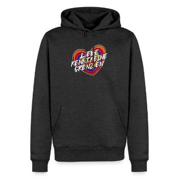 Lgbt Liebe Statement Beziehung Herz Regenbogen - Männer Premium Bio Hoodie - Anthrazit meliert - Vorne - Thijin (182cm)