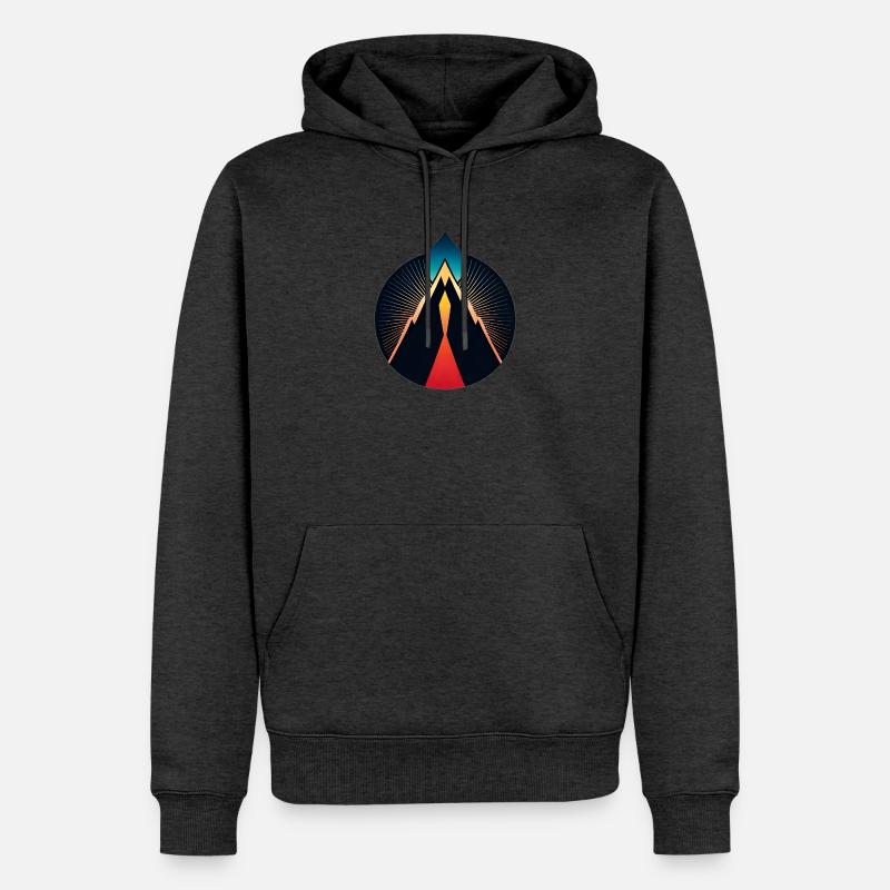 Vulkan Logo - Männer Premium Bio Hoodie - Anthrazit meliert