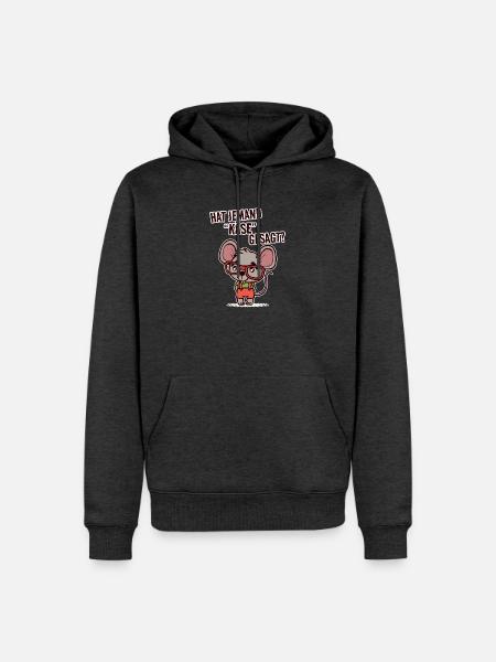 Ratte Statement Schoßtier Haustiere Heimtier - Männer Premium Bio Hoodie - Anthrazit meliert