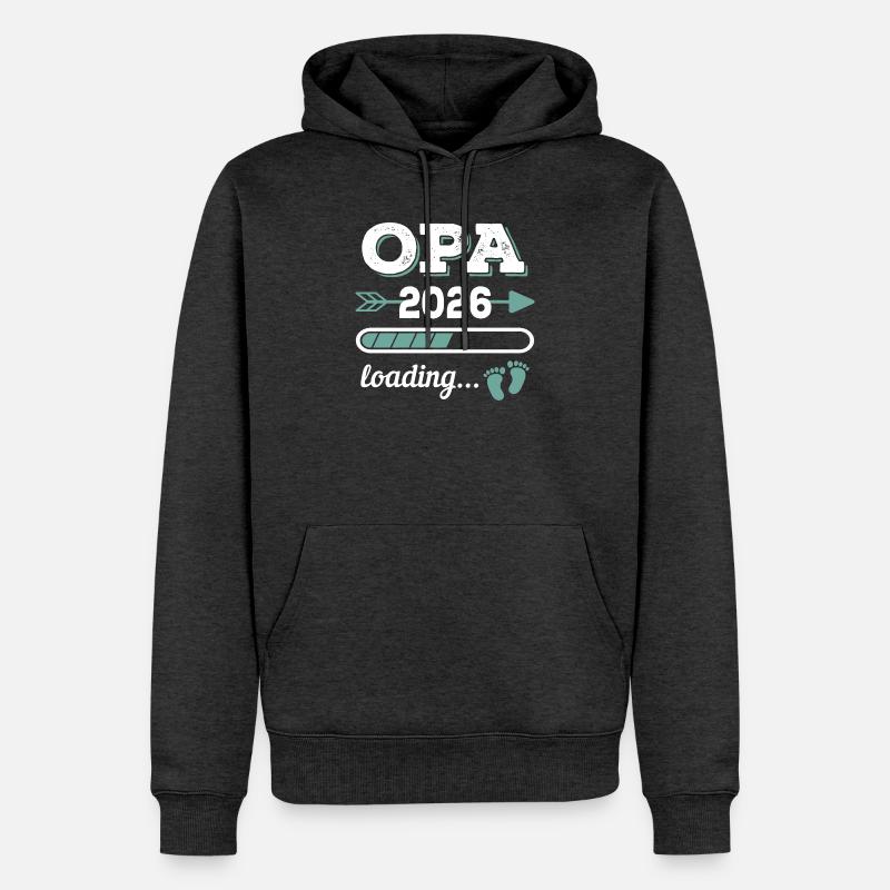 Opa 2026 Loading Werdender Großater Geschenkidee - Männer Premium Bio Hoodie - Anthrazit meliert