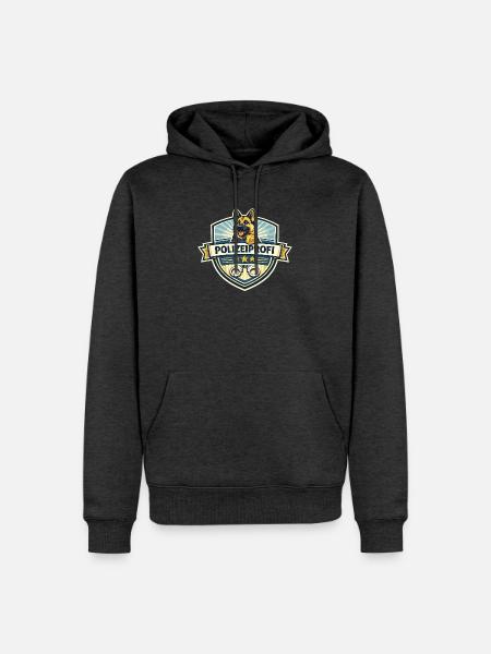 Polizeiprofi Diensthund Badge - Männer Premium Bio Hoodie - Anthrazit meliert