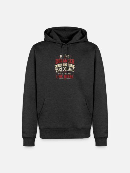 Nicht stören DIY-Bier Humor-Geschenk - Männer Premium Bio Hoodie - Anthrazit meliert
