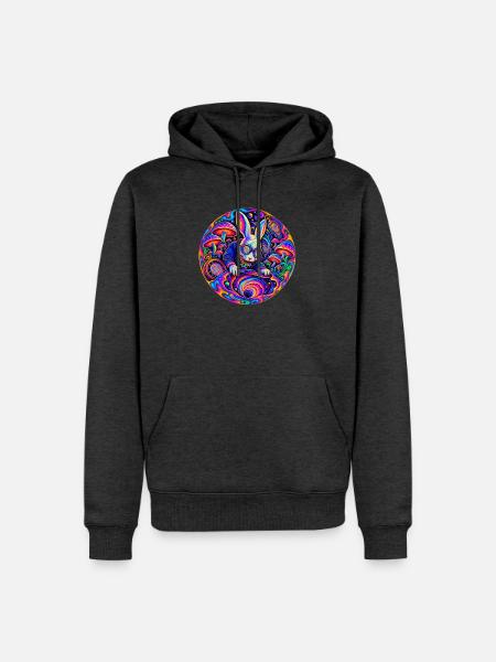 Hase - Männer Premium Bio Hoodie - Anthrazit meliert
