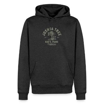 Der Nationalpark Vintage Joshua Tree - Männer Premium Bio Hoodie - Anthrazit meliert - Vorne - Thijin (182cm)