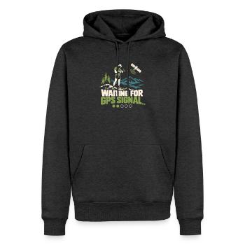Warten auf GPS-Signal-Shirt, Lauf-T-Shirt - Männer Premium Bio Hoodie - Anthrazit meliert - Vorne - Thijin (182cm)