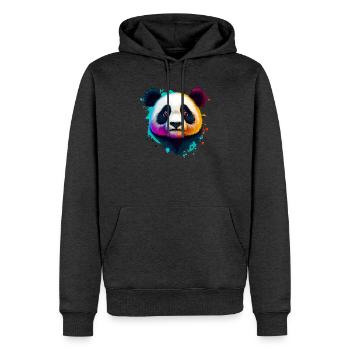 Panda - Männer Premium Bio Hoodie - Anthrazit meliert - Vorne - Thijin (182cm)