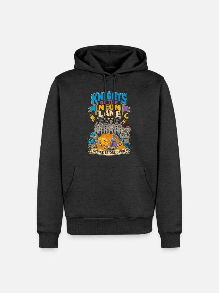 Ritter Bowling Neon Lane - Männer Premium Bio Hoodie - Anthrazit meliert