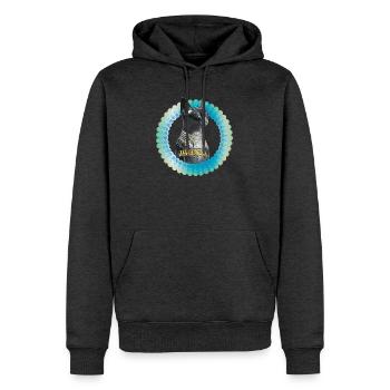 Theodosia Katzenstatue Ra - Männer Premium Bio Hoodie - Anthrazit meliert - Vorne - Thijin (182cm)