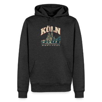 Köln Dom Skyline Nordrhein-Westfalen Geschenk - Männer Premium Bio Hoodie - Anthrazit meliert - Vorne - Thijin (182cm)