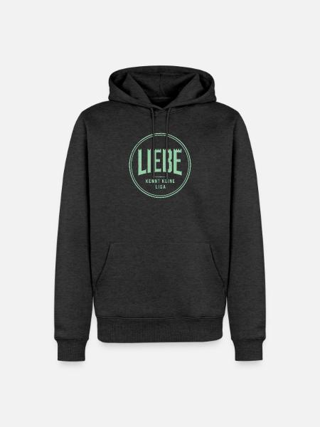Liebe kennt keine Liga - Männer Premium Bio Hoodie - Anthrazit meliert