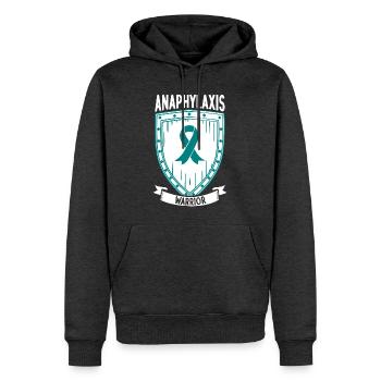 Anaphylaxie Kämpfer - Schutzschild in Türkis - Männer Premium Bio Hoodie - Anthrazit meliert - Vorne - Thijin (182cm)