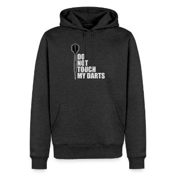 Do Not Touch My Darts Warnung Dartspieler Humor - Männer Premium Bio Hoodie - Anthrazit meliert - Vorne - Thijin (182cm)