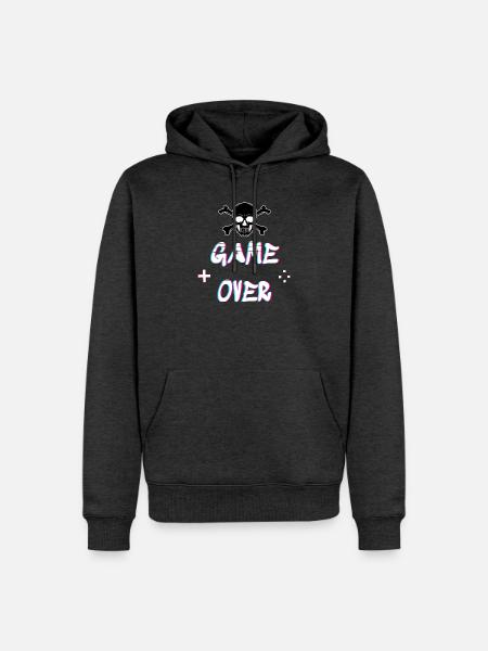 Game over T Shirt - Männer Premium Bio Hoodie - Anthrazit meliert