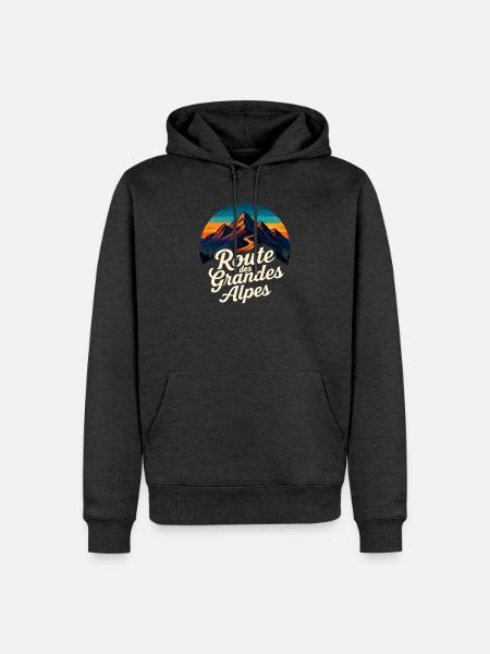 Route des Grandes Alpes Vintage - Männer Premium Bio Hoodie - Anthrazit meliert
