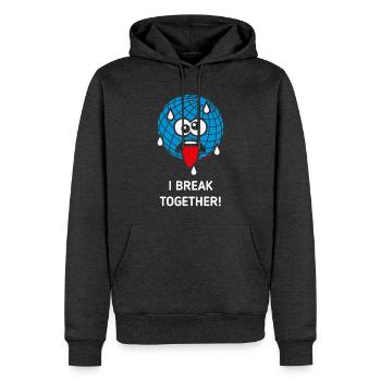 Emoticon Erde, I Break Together, Klimawandel NEG3C - Männer Premium Bio Hoodie - Anthrazit meliert - Vorne - Thijin (182cm)