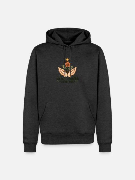 Selbstmitgefühl Ich darf freundlich zu mir sein - Männer Premium Bio Hoodie - Anthrazit meliert
