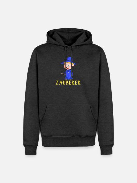 Magier - Zauberer - Männer Premium Bio Hoodie - Anthrazit meliert