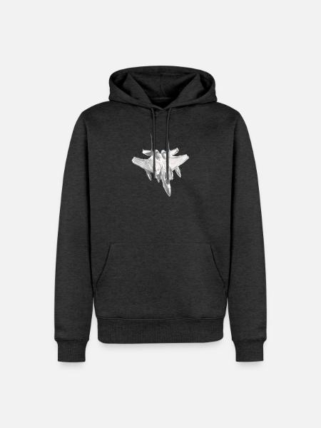 F15-Jagdflugzeugpilot-Luftfahrtshirt-Geschenkidee - Männer Premium Bio Hoodie - Anthrazit meliert