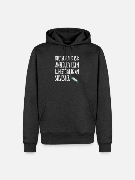 Lustiger Spruch Silvester - Männer Premium Bio Hoodie - Anthrazit meliert