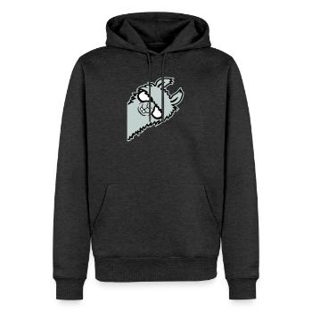 lama mentant nerd de lunettes arrogant animal drôle - Sweat à capuche Premium bio Homme - anthracite chiné - Devant - Thijin (182cm)