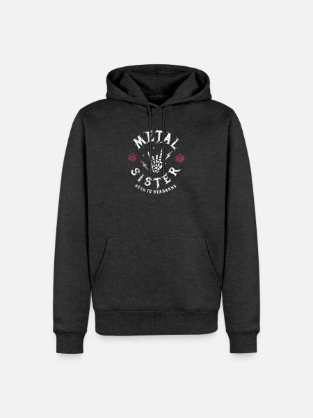 Metal-Schwester Metalhead-Geschenk - Männer Premium Bio Hoodie - Anthrazit meliert