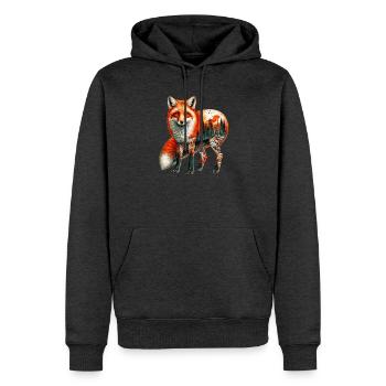 Renard - Sweat à capuche Premium bio Homme - anthracite chiné - Devant - Thijin (182cm)