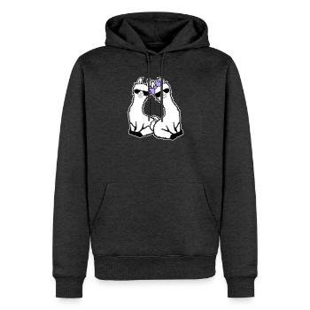 2 Lamas Paar Verliebt Cool Sonnenbrille Sitzend - Männer Premium Bio Hoodie - Anthrazit meliert - Vorne - Thijin (182cm)