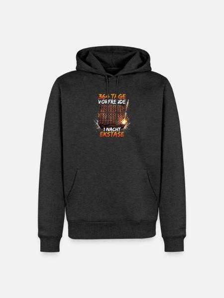 Pyro Feuerwerk Kalender - Männer Premium Bio Hoodie - Anthrazit meliert