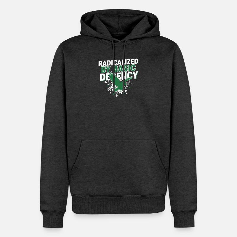Radicalized By Basic Decency Quote Shirt - Männer Premium Bio Hoodie - Anthrazit meliert