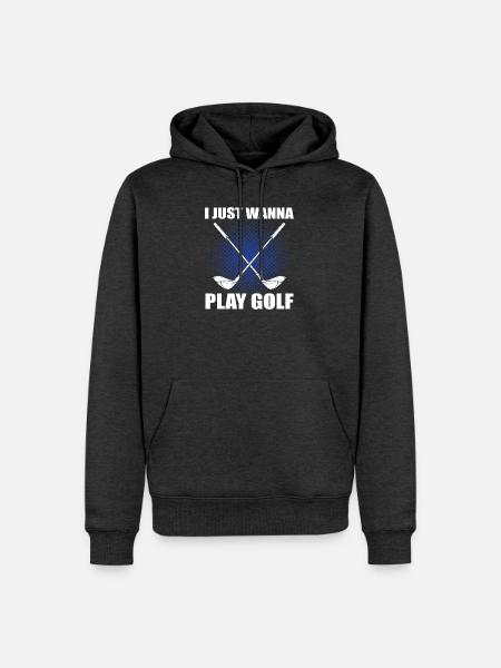 Golf Spruch - Männer Premium Bio Hoodie - Anthrazit meliert