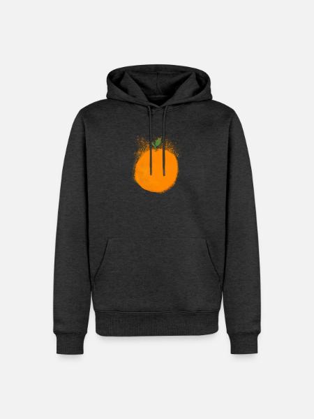Orangen Frucht Früchte vegan - Männer Premium Bio Hoodie - Anthrazit meliert
