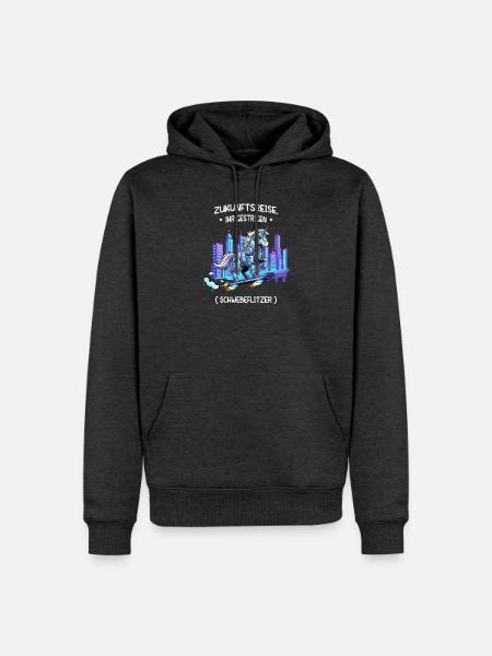 Cyber-Einhorn-Reise - Männer Premium Bio Hoodie - Anthrazit meliert