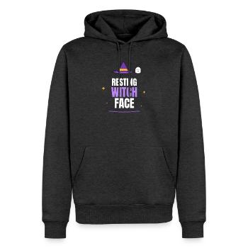 Resting Witch Face Halloween Witch Hat Ghost Funny - Männer Premium Bio Hoodie - Anthrazit meliert - Vorne - Thijin (182cm)