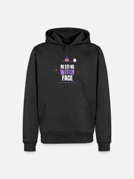 Grafisches T-Shirt mit Ruhehexengesicht - Männer Premium Bio Hoodie - Anthrazit meliert