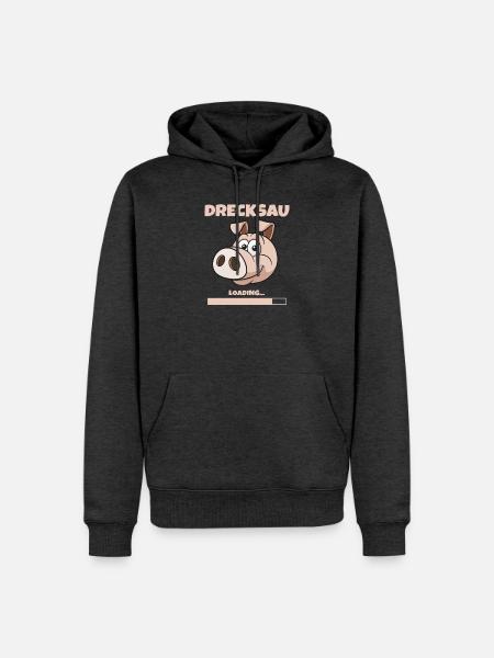 DRECKSAU - LOADING - Männer Premium Bio Hoodie - Anthrazit meliert