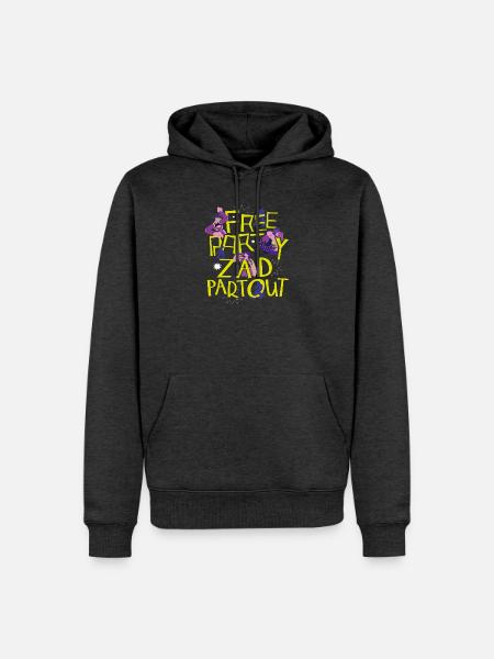 Free Party ZAD überall - Männer Premium Bio Hoodie - Anthrazit meliert