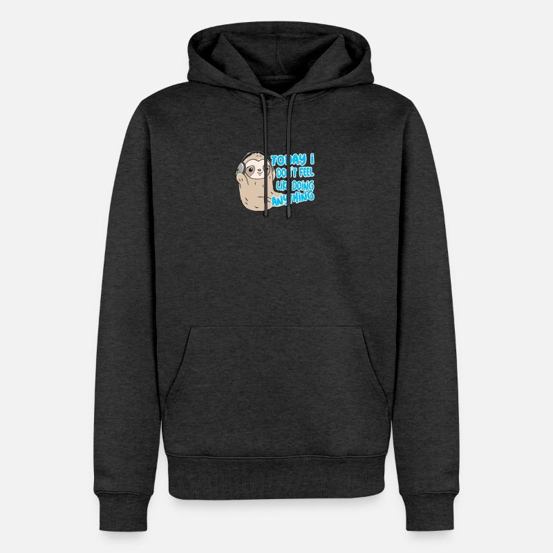 Faultier Geschenk - Männer Premium Bio Hoodie - Anthrazit meliert