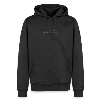 Hahn - Männer Premium Bio Hoodie - Anthrazit meliert - Vorne - Thijin (182cm)