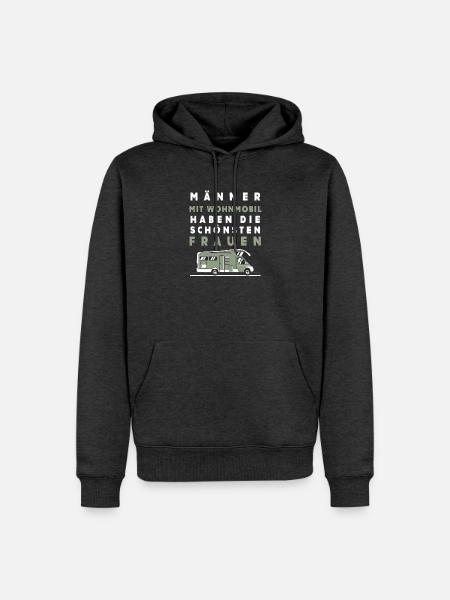 Wohnmobil Männer – Schönste Frauen - Männer Premium Bio Hoodie - Anthrazit meliert