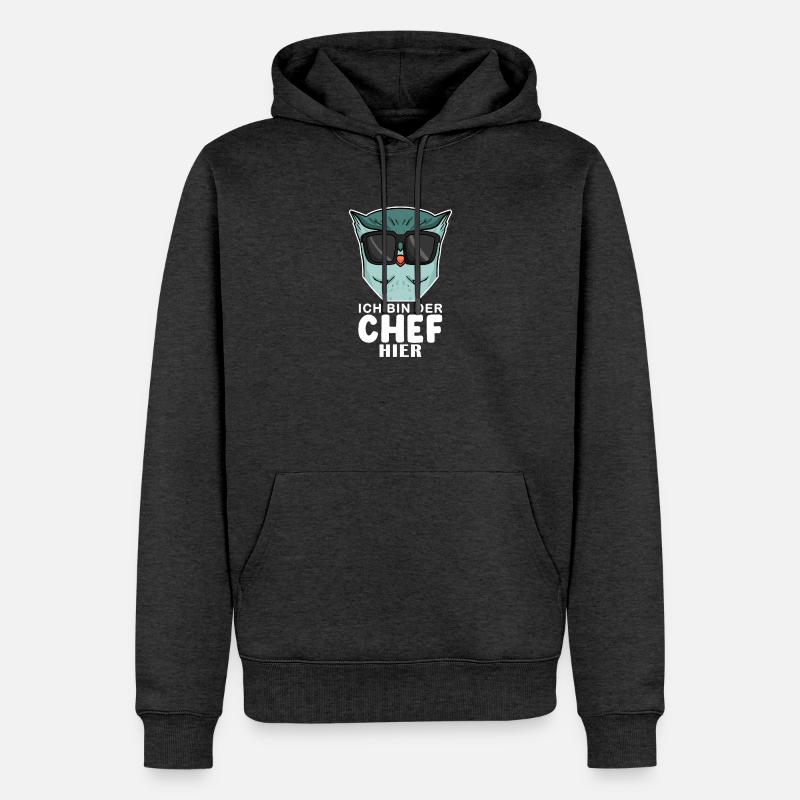 Cool Eule Chef - Männer Premium Bio Hoodie - Anthrazit meliert