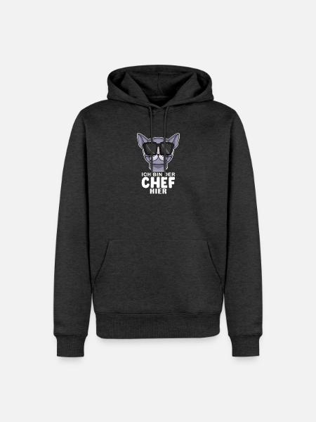 coole Katze - Britisch Kurzhaar Spruch - Männer Premium Bio Hoodie - Anthrazit meliert