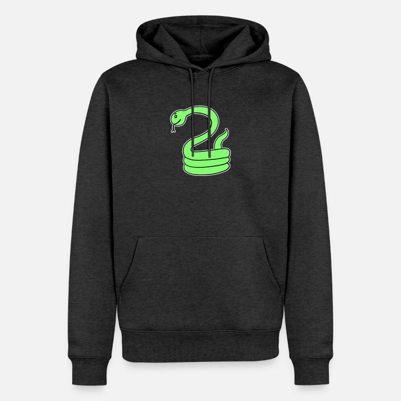 Serpent - Serpent vert - Sweat à capuche Premium bio Homme - anthracite chiné