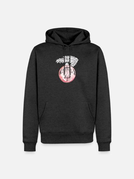 Weihnachtskugel Merry Christmas rot Pferd - Männer Premium Bio Hoodie - Anthrazit meliert