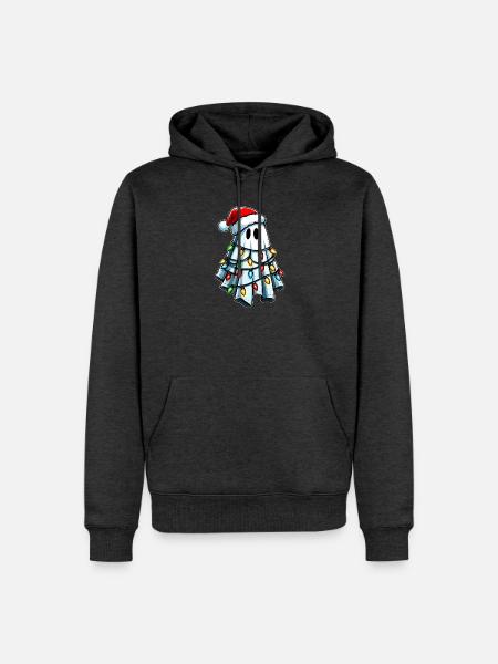 Niedliches Gespenst Halloween Kostüm Weihnachten H - Männer Premium Bio Hoodie - Anthrazit meliert
