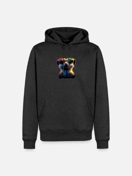 Erdmännchen Sonnenbrille Bunt Süßes Erdmännchen - Männer Premium Bio Hoodie - Anthrazit meliert